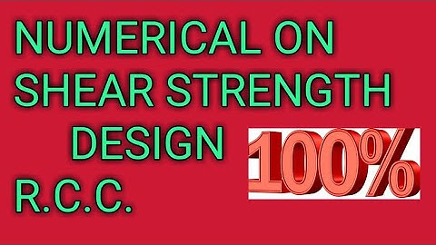 Numerical on shear strength of rcc sections
