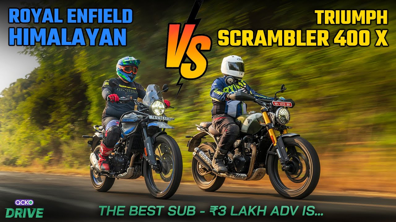 Royal Enfield Himalayan 450 vs Triumph Scrambler 400 X Comparison Video Review | Which Is Better?
