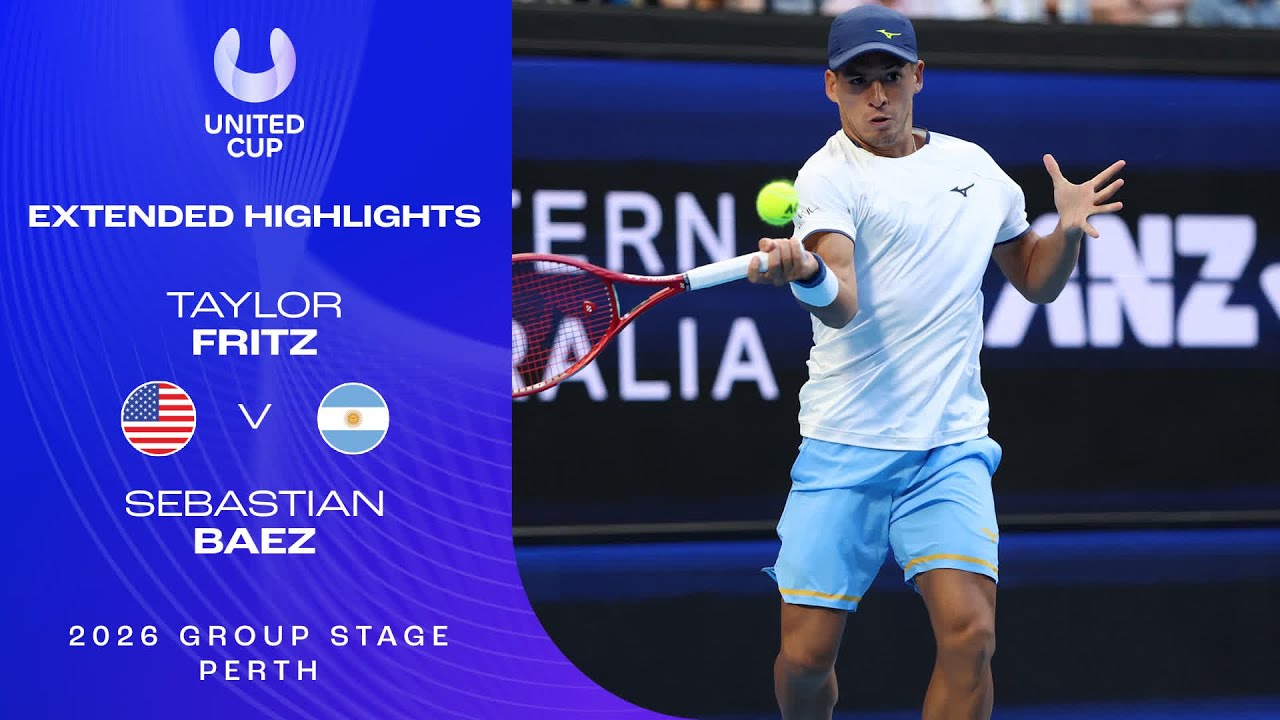 Taylor Fritz v Sebastian Baez Extended Highlights | United Cup 2026 Group A