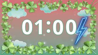 1 Minute Timer — Clover Storm & Lucky Lightning + Soft Bell | Playful, Energetic, No Music screenshot 1