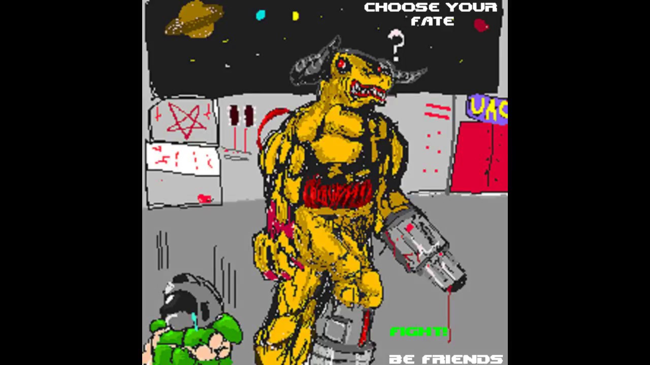If 90's Doom really had a Continue & Game Over screens... - YouTube