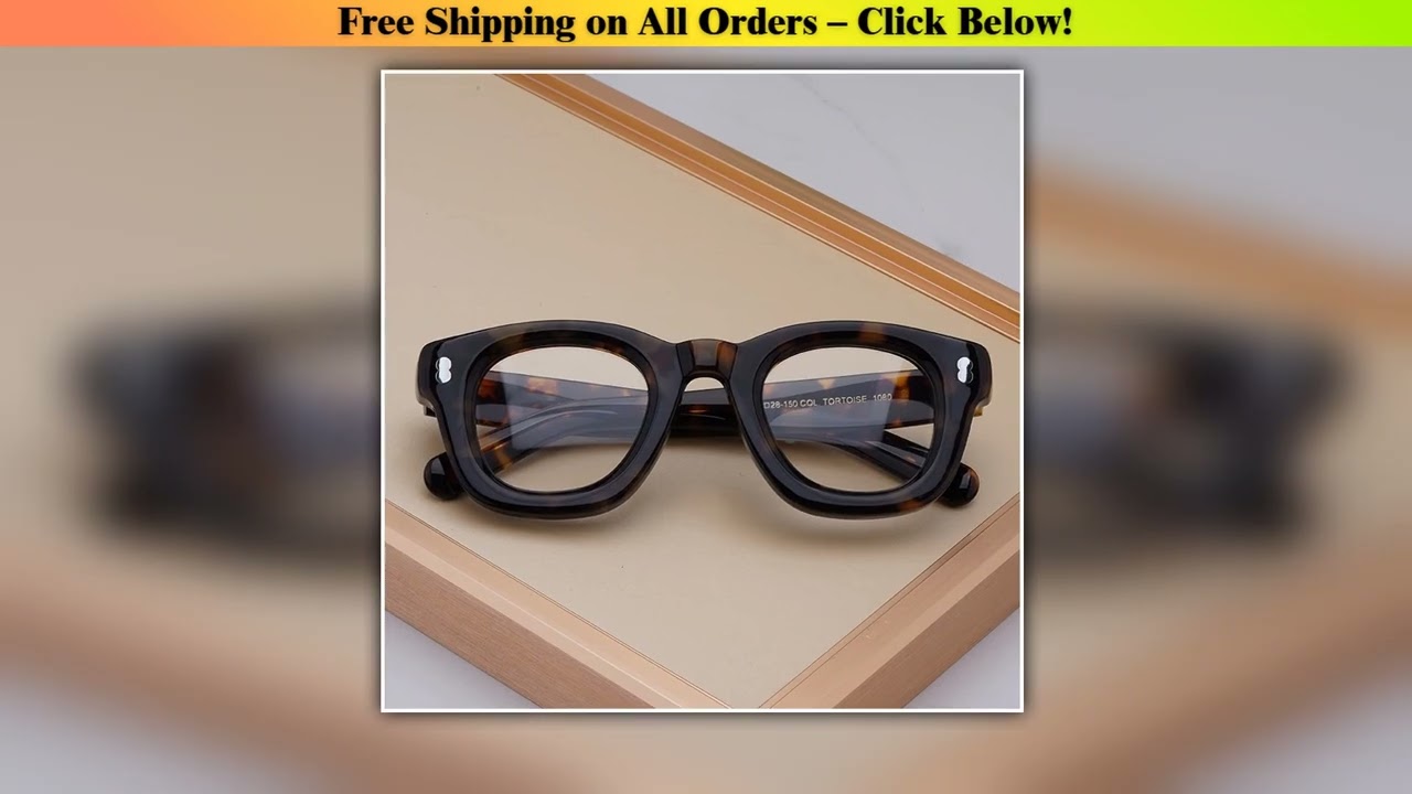Quality Vintage Thick Acetate Square Tortoise Glasses Frame Men Women Handmade Eyewear Designer