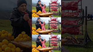 Giant Rotating Wheel Lamb Roasted With Zesty Lemon Flavor! | #asmr #cooking #nature #food #shorts
