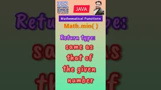Mathematical Functions in Java | Math.min( )
