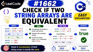 🚀 LeetCode 1662 | Check If Two String Arrays are Equivalent | Easy C++ Explanation | Devanshi Vadiya