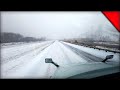 Big rig travels in snow  regional truck driver