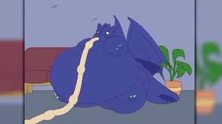 Fat blue dragon furry weight gain