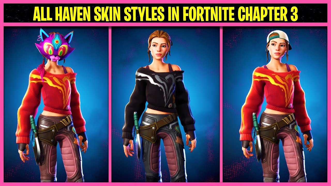 All HAVEN Skin Styles(Cat, Midnight, Backwards Hat) in Fortnite Chapter