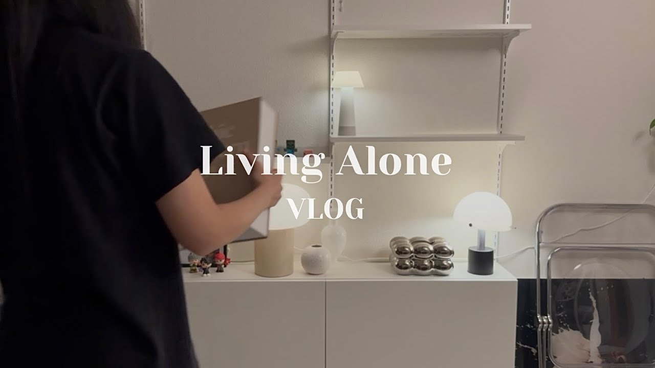 【無職vlog】賃貸一人暮らし⭐︎IKEAベストーと組み合わせて作る壁面収納棚DIYの巻|引きこもりの自炊記録🍝ビャンビャン麺 餃子 サンドイッチ KFC🍞