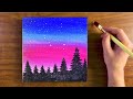Night Sky Painting | Easy Acrylic Painting for Beginners | Painting