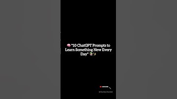“10 ChatGpt prompts to Learn something new Everyday 🙌🏻😃 #chatgptprompts #motivation #learning #yt