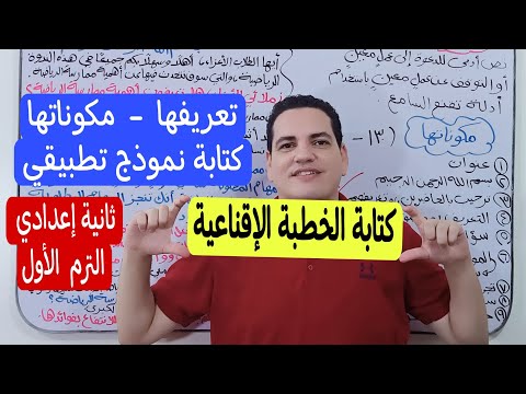 التعبير الكتابي ـ درس كتابة الخطبة الإقناعية ـ الصف الثاني الإعدادي ترم أول ـ مع كتابة نموذج تطبيقي
