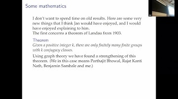 Peter Cameron - Fifty years around Jan: Some history and some mathematics