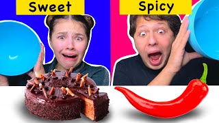 ASMR Sweet VS Spicy Food Challenge Eating Sounds Mukbang 먹방 Tati ASMR