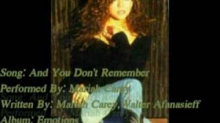 Mariah Carey-And You Don&#39;t Remember(with Onscreen Lyrics)