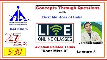 AAI | Concepts through Questions Series | AO  | Aviation Related Terms -3 | Verender Saklani