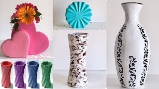 5 Beautiful Handmade Room Decor Flower Vase / Recycle Craft Ideas ♻️ | Priti Sharma