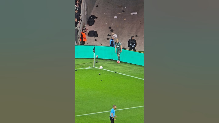 OBJECTS BEING THROWN AT LUCAS BERGVALL: Eintracht Frankfurt v Tottenham Hotspur