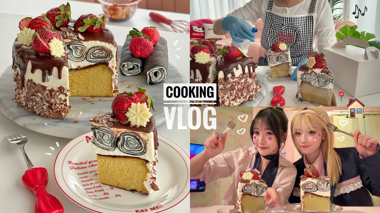 親友の為に張り切って仕込むﾊﾟﾃｨｼｴの1日🏠1年間お疲れ様会＆親友宅で大はしゃぎ😧💦過去1可愛いケーキ🥲🩷【VLOG】