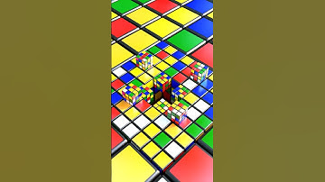 Rubiks Cube Slide and Drop 3  Satisfying Looping Video