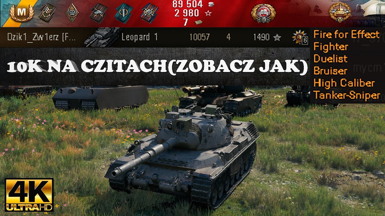 Leopard 1 video in Ultra HD 4K🔝 10K NA CZITACH(ZOBACZ JAK), 10057 dmg 🔝 World of Tanks ✔️