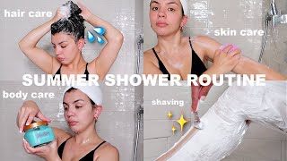 SUMMER SHOWER ROUTINE | Shaving, Hair Care, Body Care, Skin Care \& more!