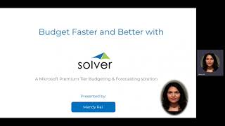 Dynamics GP Webinar - Budget Faster and Better with Solver