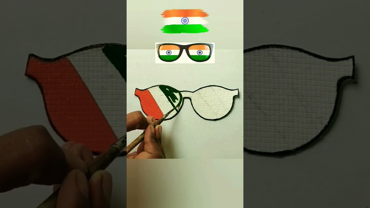 How to paint Indian flag🇮🇳🇮🇳 on glasses👓👓 