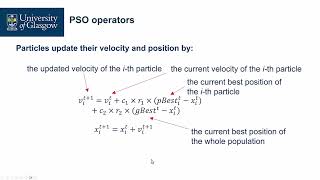 Particle Swarm Optimization: Operators