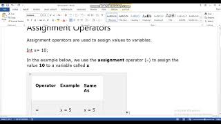Assignment Operator in C++ Programming language in Urdu