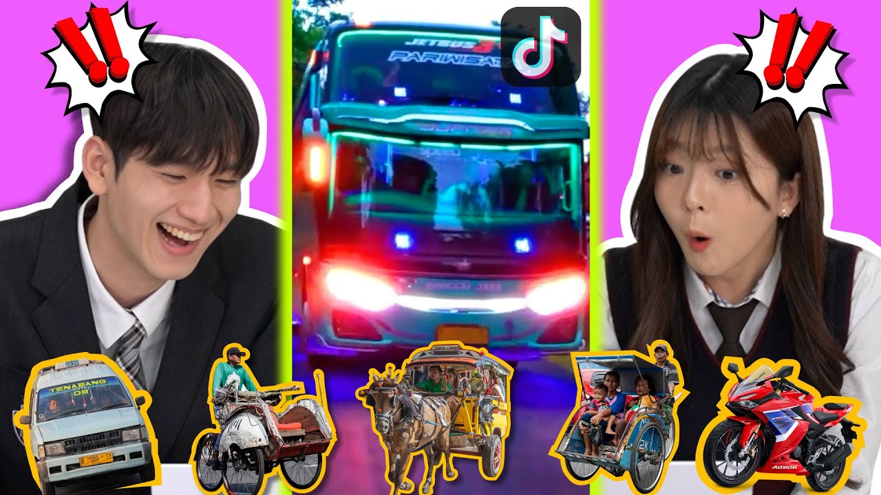 Siswa Korea Shock Lihat Transportasi Indonesia 🇮🇩🇰🇷 | Reaction Tiktok Indonesia