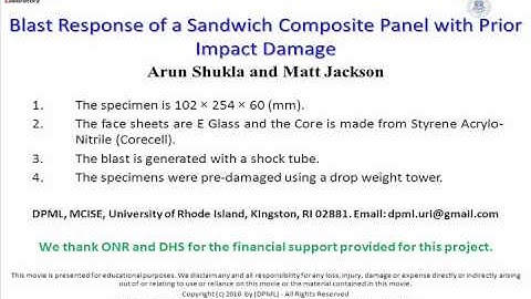 Blast Response of a Sandwich Composite Panel with Prior Impact Damage