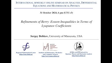 Seminar on Analysis, Differential Equations and Mathematical Physics - Sergey Bobkov