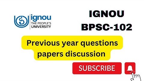 IGNOU BPSC-102 PREVIOUS YEAR QUESTION PAPER DISCUSSION #ignou #ignouuniversity