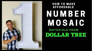 How to make an Affordable Number One Balloon Mosaic\/DIY Balloon Mosaic from Dollar tree