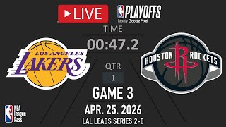 NBA LIVE! Los Angeles Lakers vs Houston Rockets LIVE FULL GAME 3 | NBA PLAYOFFS | Apr. 25, 2026