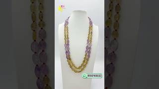 Natural Amethyst & Citrine Beads Customized Handmade Necklace | RH Jewellers