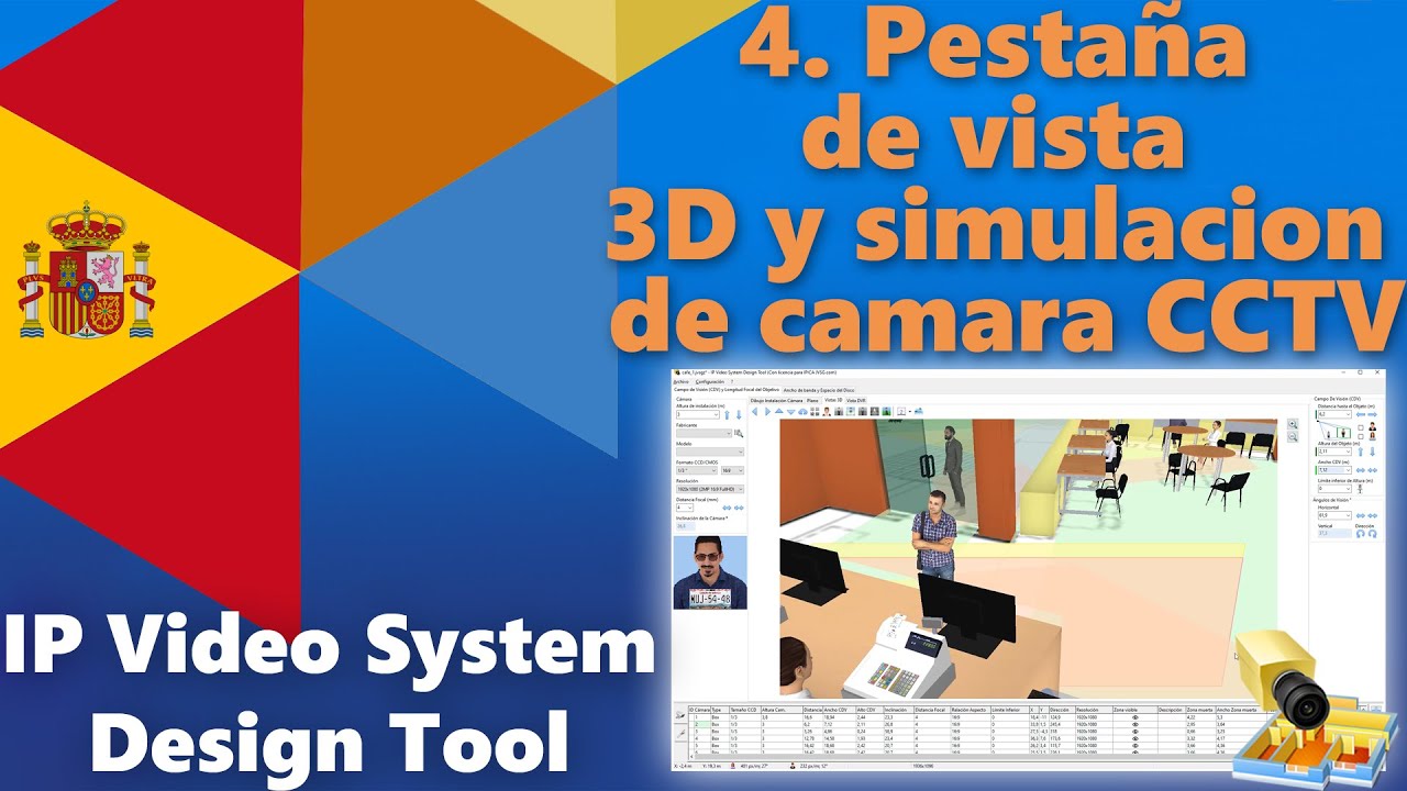 Parte 4: Pestaña de vista 3D y camara CCTV. Como disenñar un sistema de CCTV con JVSG - YouTube