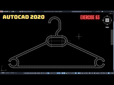 Autocad Askılık Çizimi | Autocad Coathanger Drawing | Autocad Dibujo de Colgadero | Exercise 83