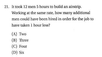 SAT Prep Problem Solving & Data Analysis 4-2 Tune-Up Exercises Q21