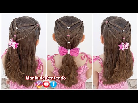 Penteado Infantil Rápido e Fácil com Tranças Simples  Quick & Easy  Hairstyles with Braids for Girls 