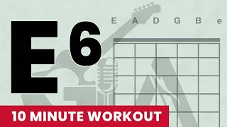 🔇 E6 | Guitar Chord Chart 10-min Workout for Beginners (NO AUDIO) | GuitarAnon