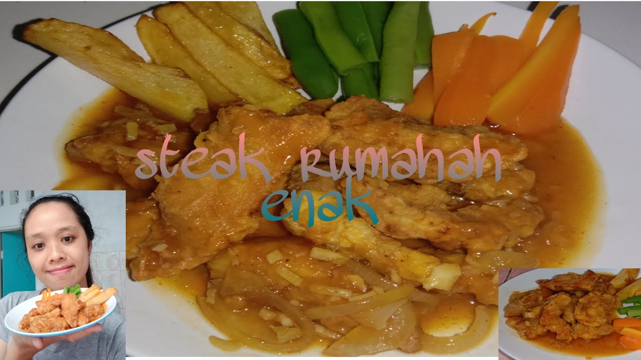 Cara membuat steak ayam mudah tpi enak - YouTube