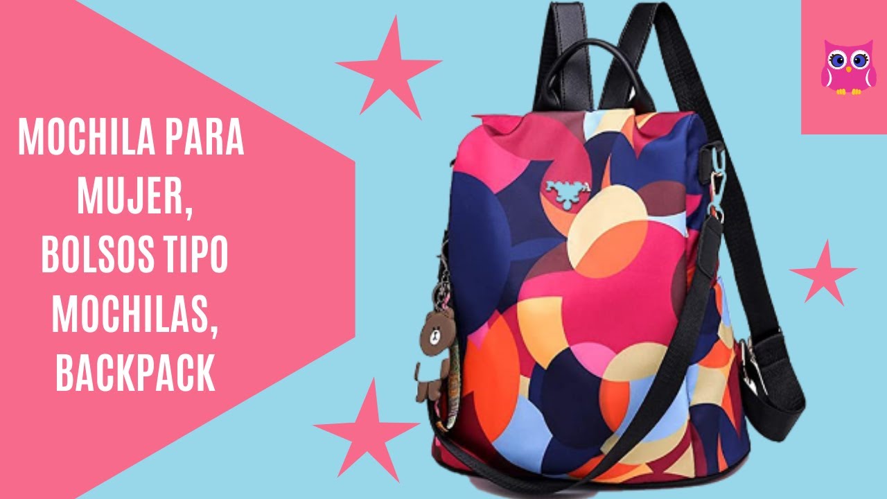 MOCHILA para MUJER, ✓ BOLSOS tipo MOCHILA , MOCHILA ANTIRROBO - YouTube