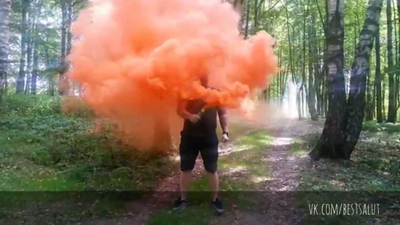 Цветной дым оранжевый Факел дымовой Челябинск - YouTube