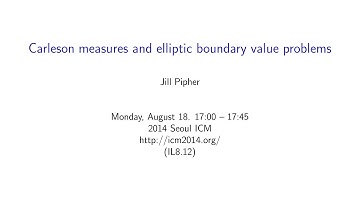 ICM2014 VideoSeries IL8.12: Jill Pipher on Aug18Mon