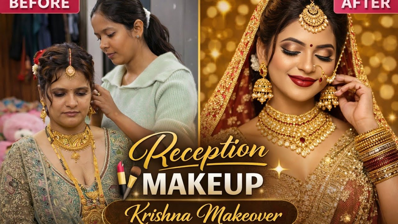 Bridal reception makeup done by me Krishna makeover