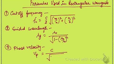 Formulas Used in Rectangular Waveguide l Electronics l Diploma l Engineering l Polytechnic l Skygyan