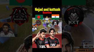 Kuttush & Nejad Reaction 🔥 | BU vs NXT Last Zone 4v4 Fight 😱 #rhk #freefire #redhawks#shorts