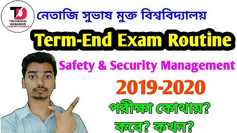 NSOU Safety & Security Management Term - End Exam Routine and Exam Center Published